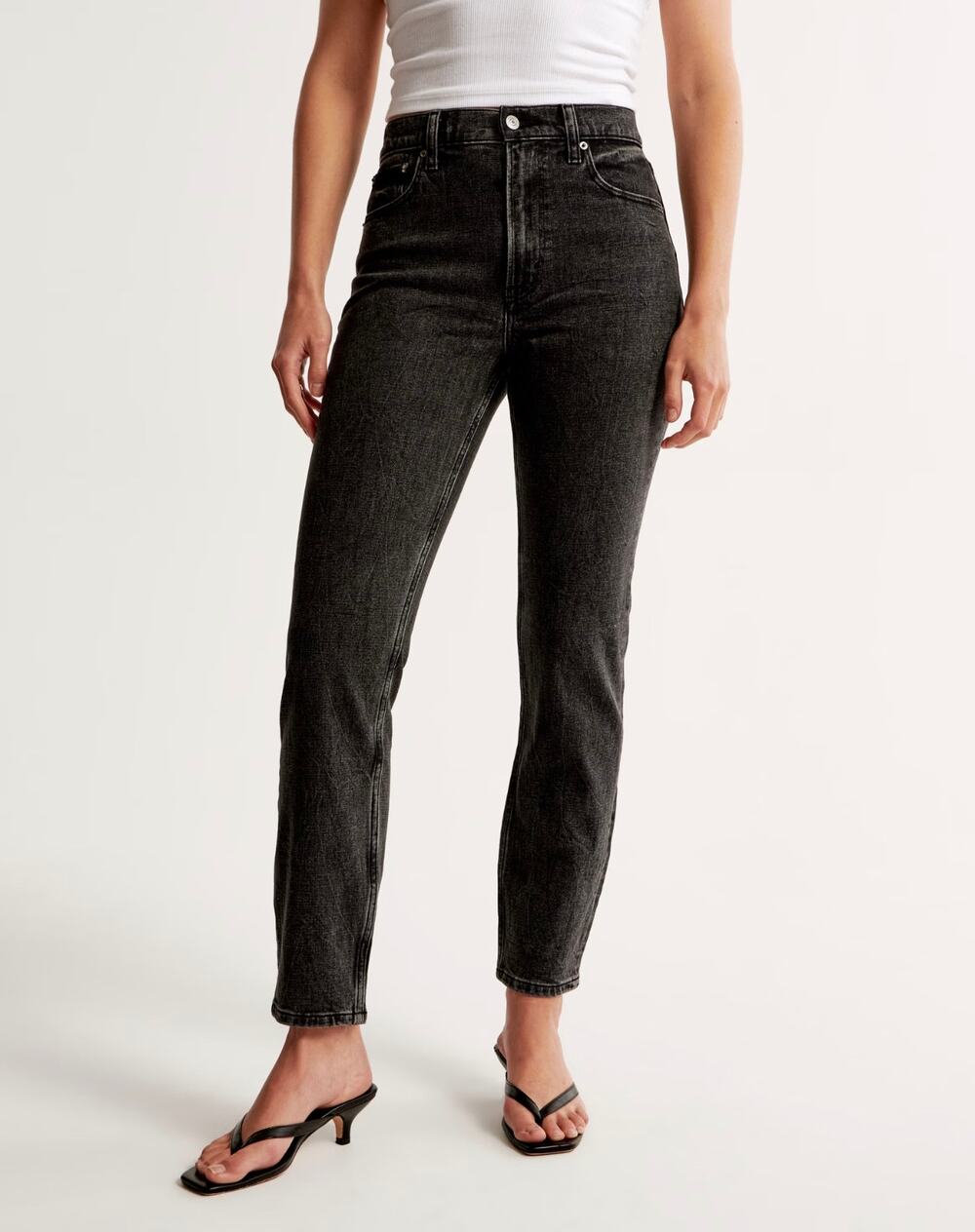 Abercrombie & Fitch High Rise Mom Jean Black Womens Size 29 Casual Grunge Retro